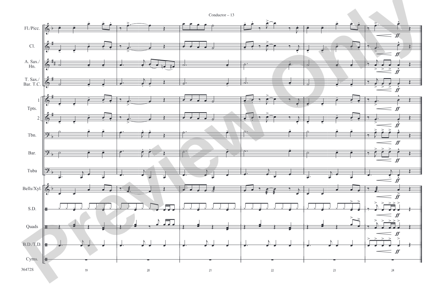 Cartoon Capers: Marching Band Conductor Score & Parts