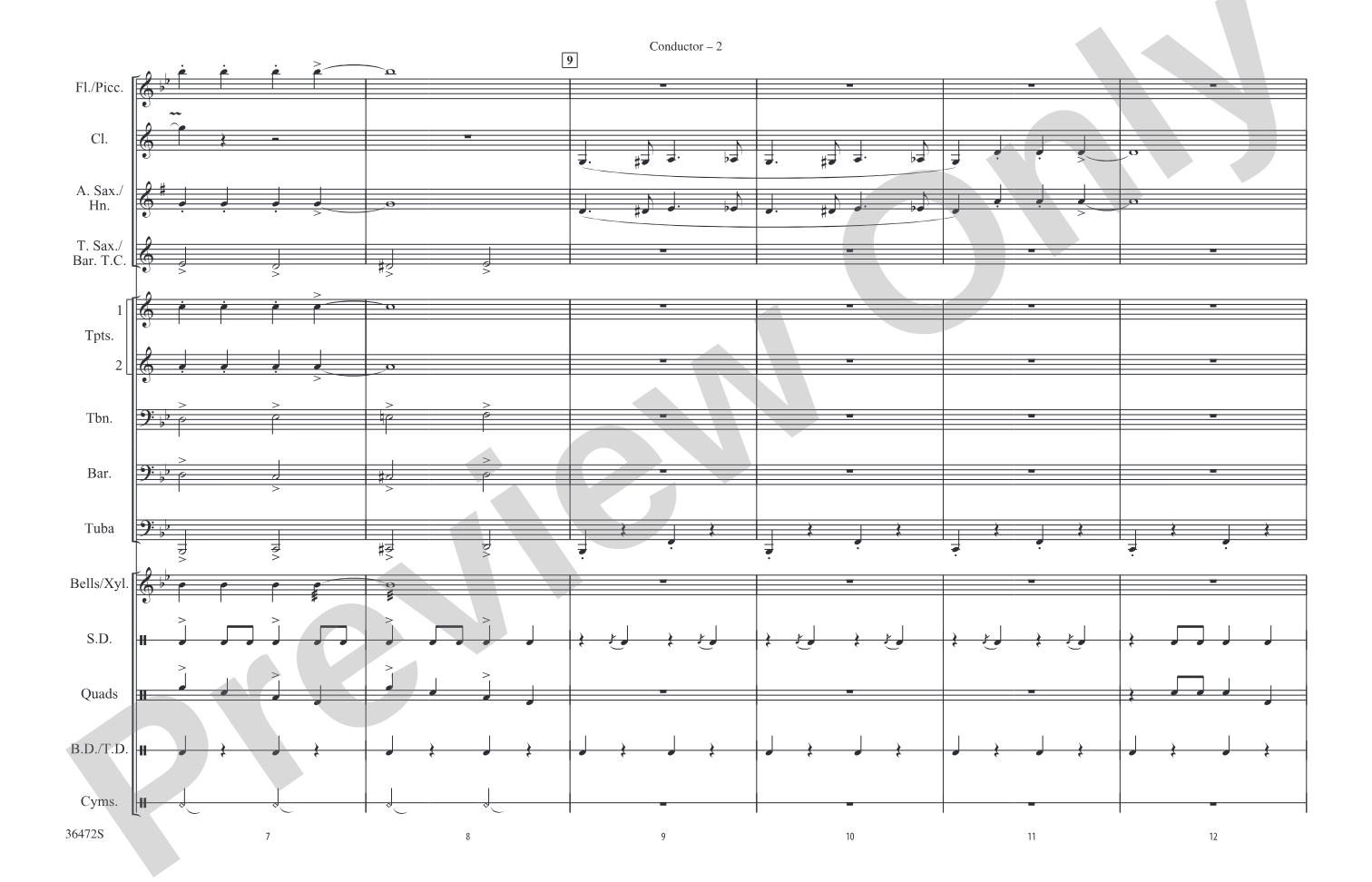 Cartoon Capers: Marching Band Conductor Score & Parts