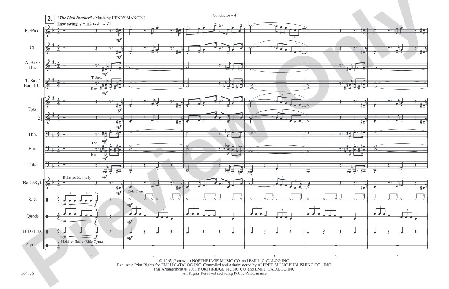 Cartoon Capers: Marching Band Conductor Score & Parts