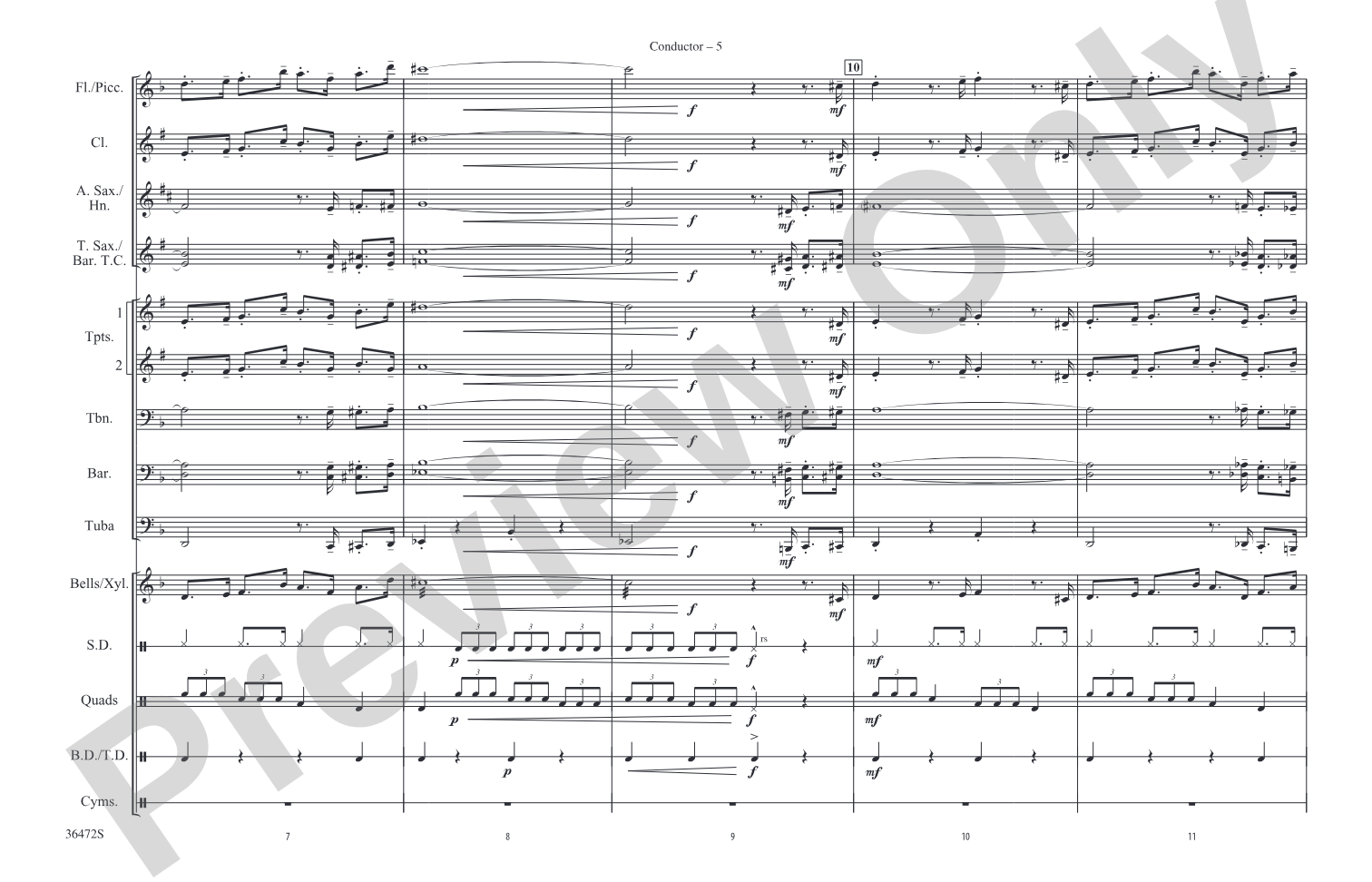 Cartoon Capers: Marching Band Conductor Score & Parts