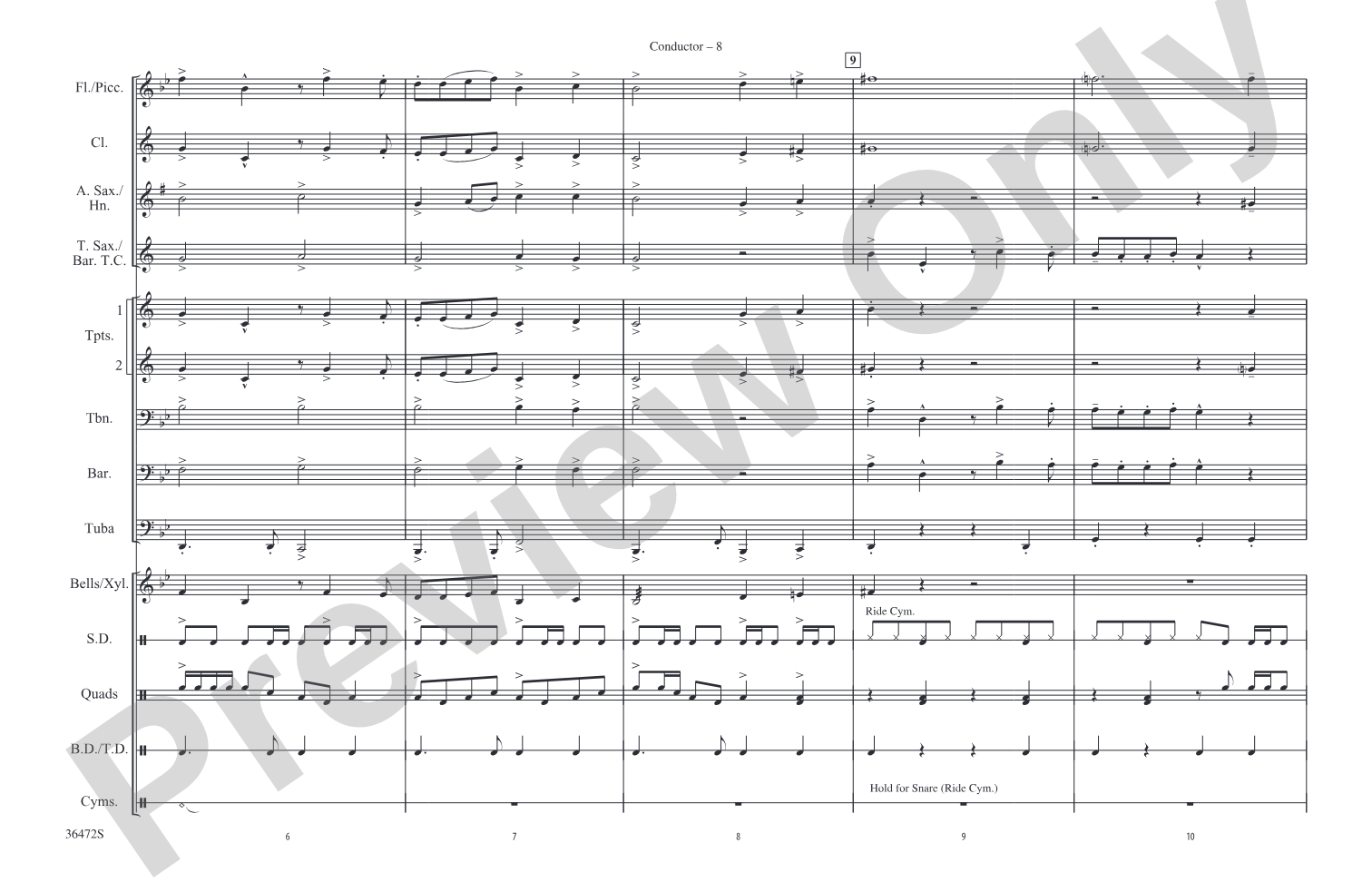 Cartoon Capers: Marching Band Conductor Score & Parts