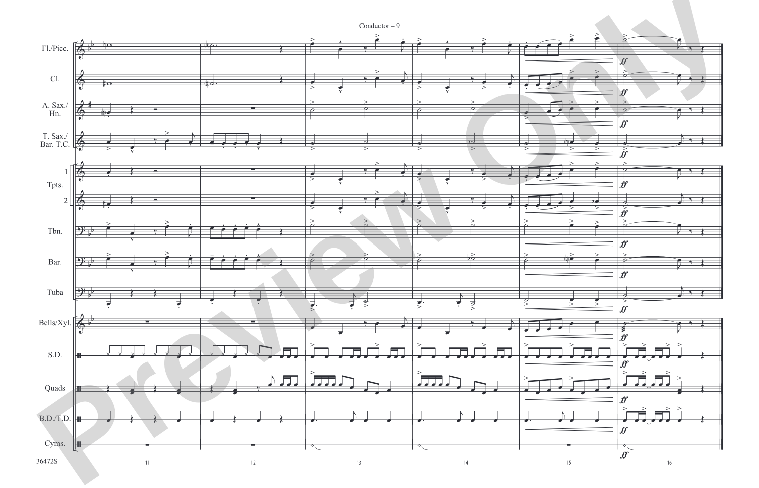 Cartoon Capers: Marching Band Conductor Score & Parts