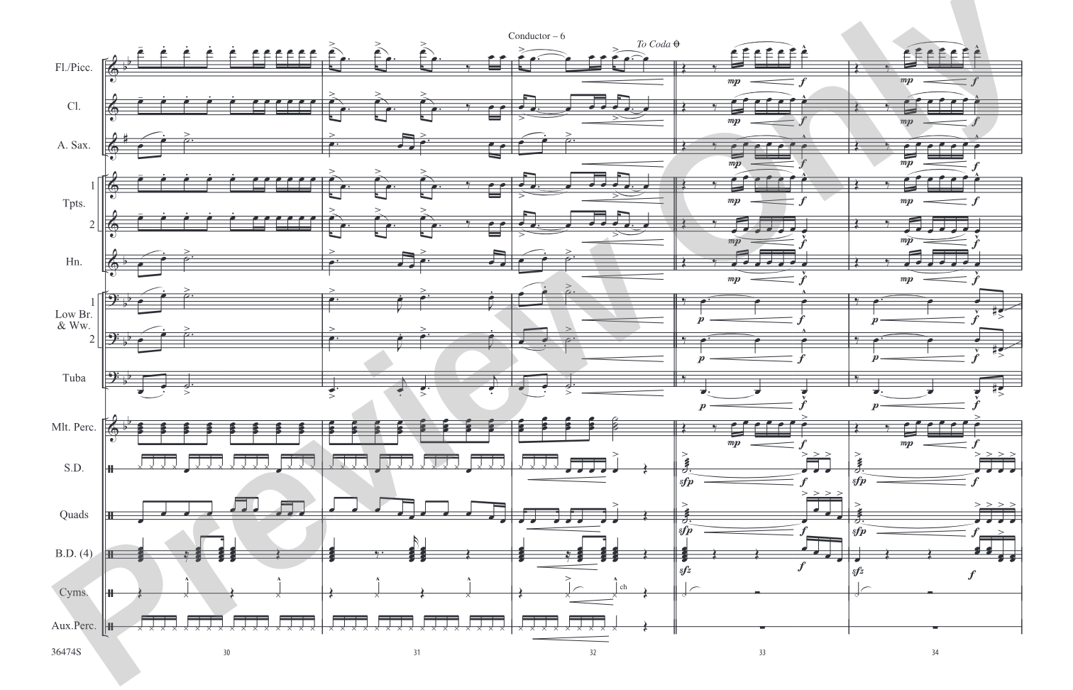 Winner: Marching Band Conductor Score & Parts