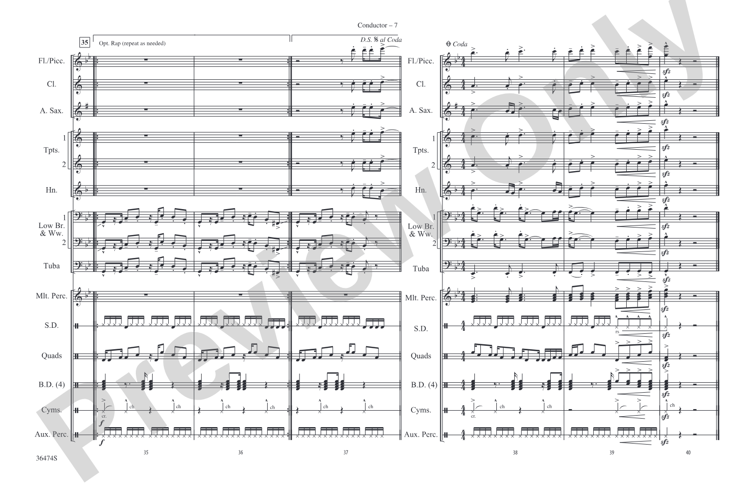 Winner: Marching Band Conductor Score & Parts