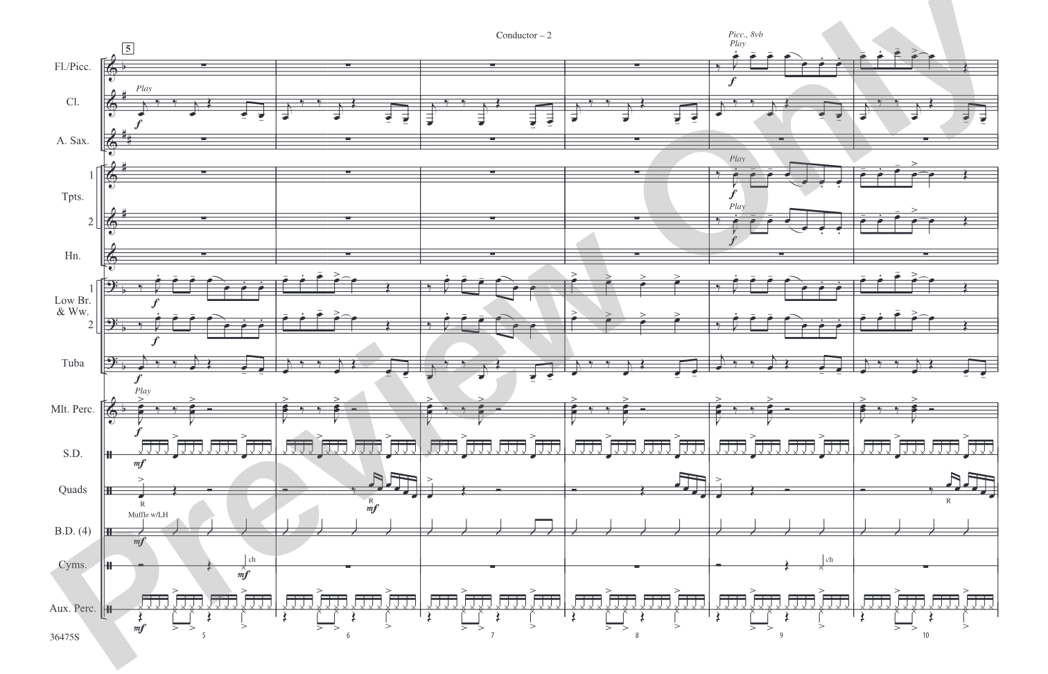 Rock That Body: Marching Band Conductor Score & Parts