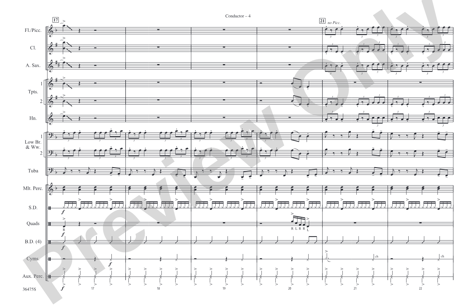 Rock That Body: Marching Band Conductor Score & Parts