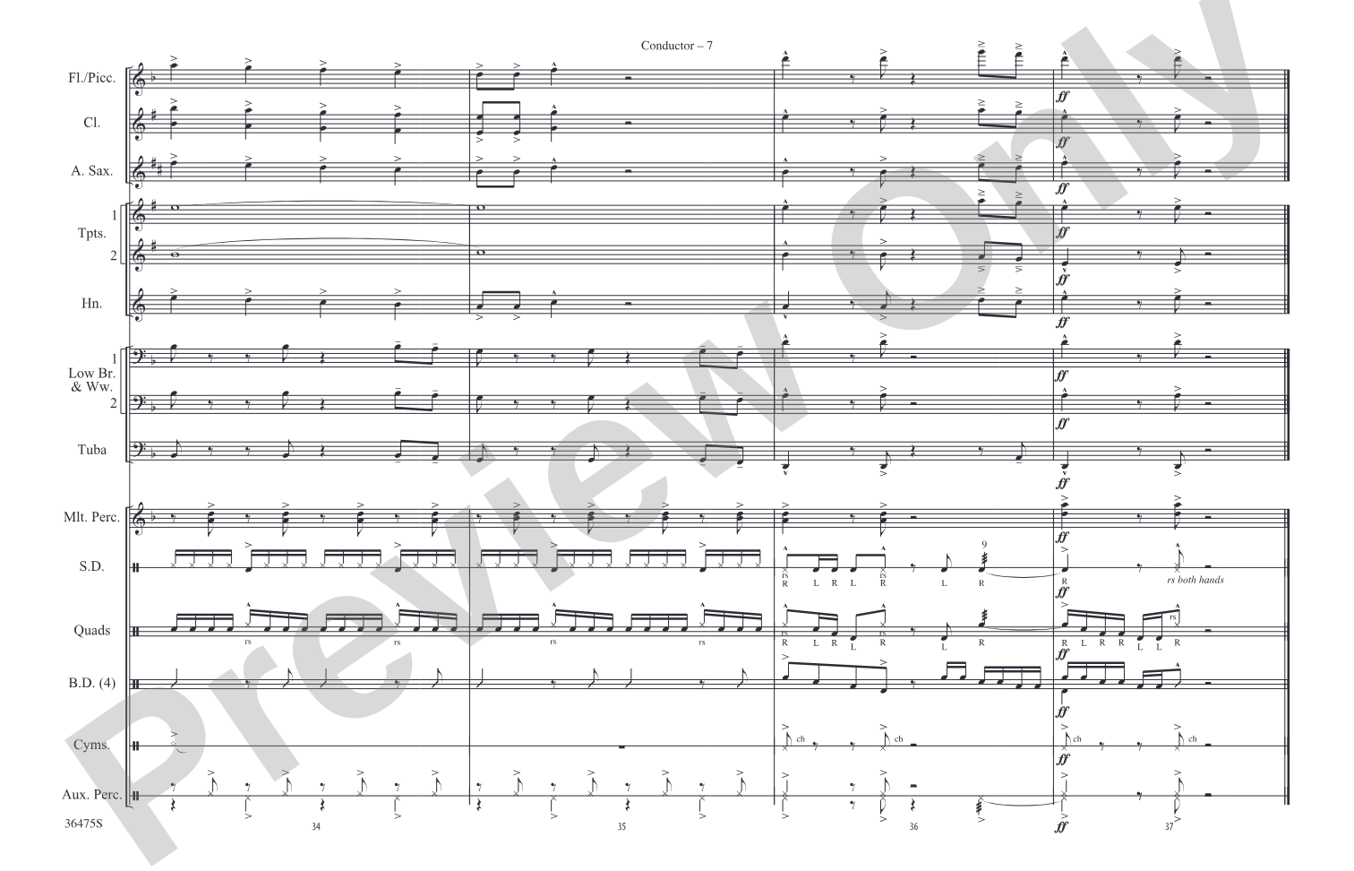 Rock That Body: Marching Band Conductor Score & Parts