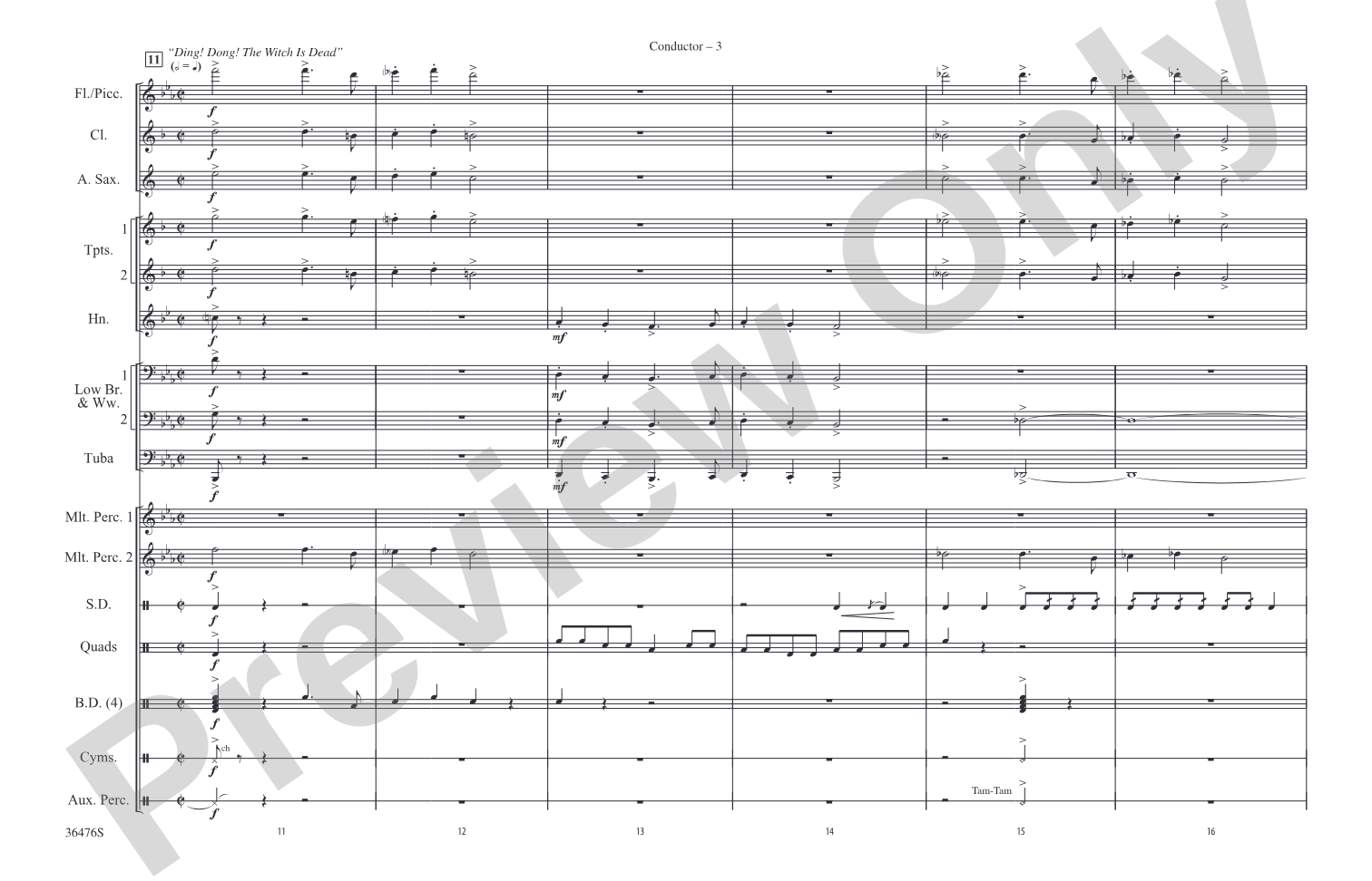 The Wizard of Oz Meets The Wiz, Part 1: Marching Band Conductor Score & Parts