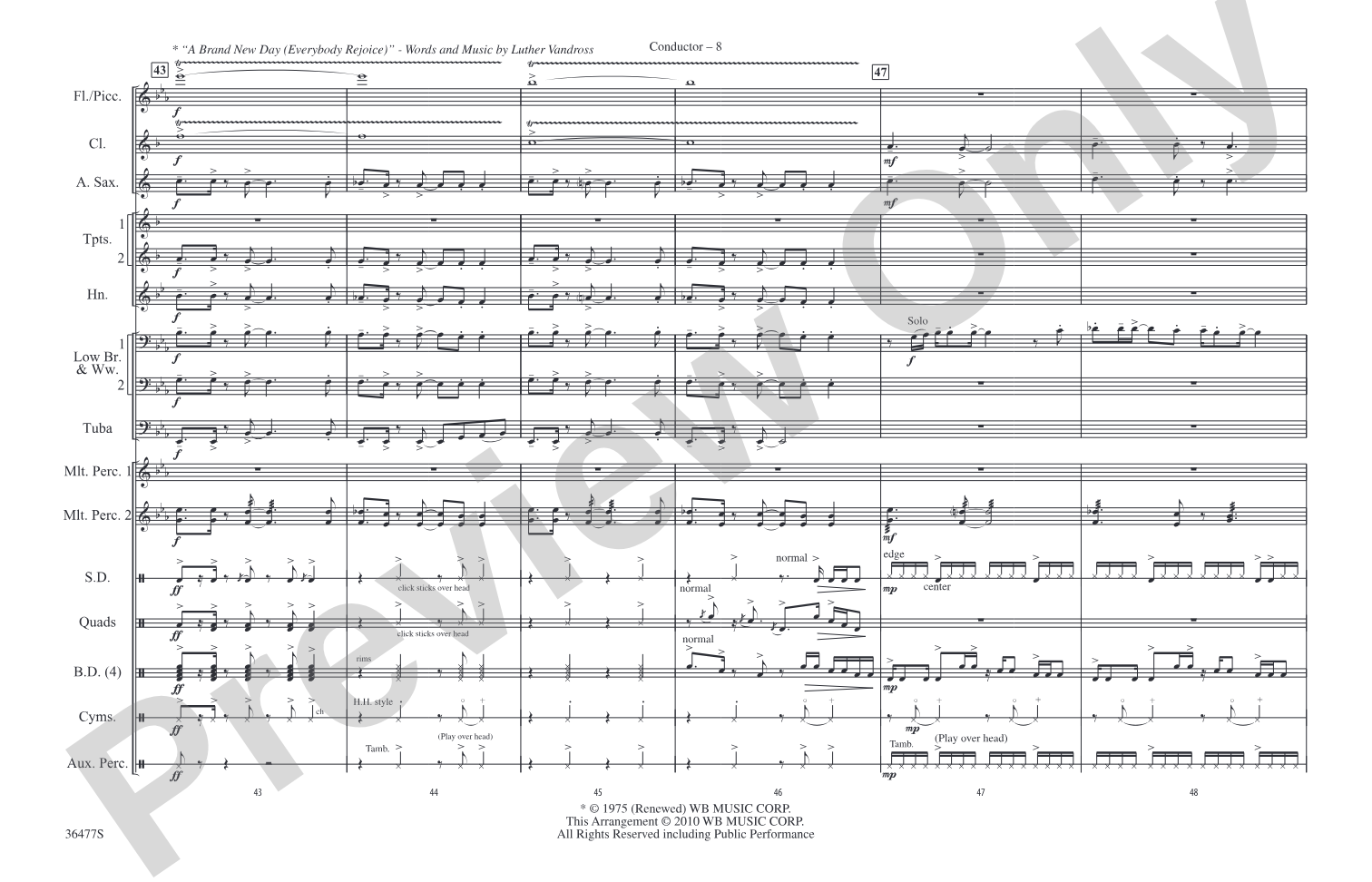 The Wizard of Oz Meets The Wiz, Part 2: Marching Band Conductor Score & Parts