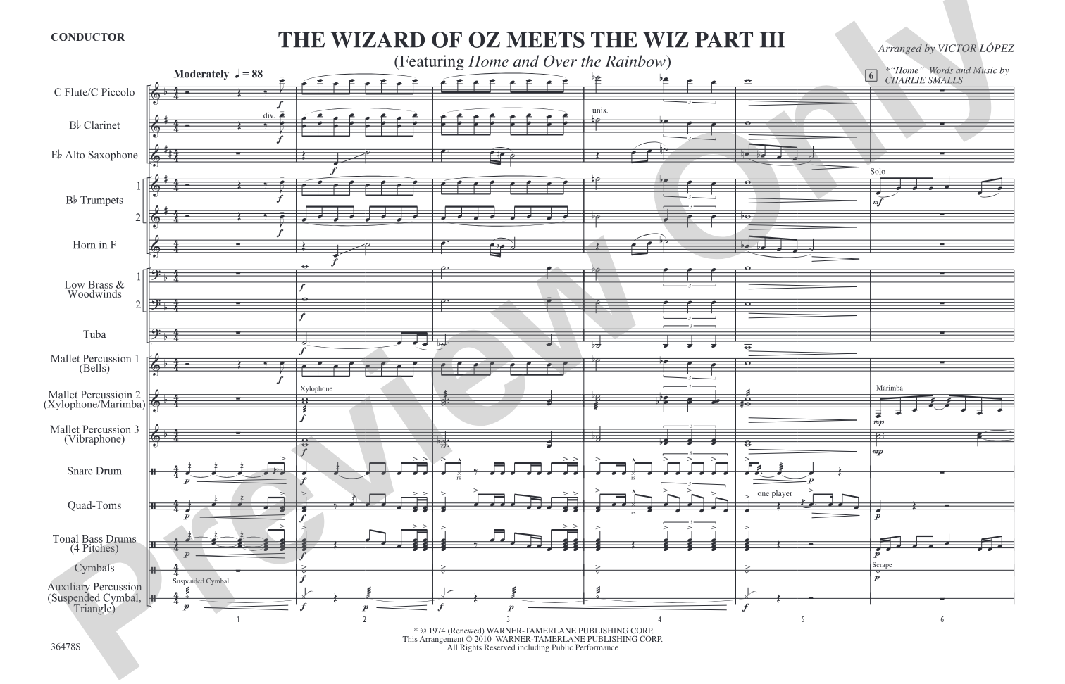 The Wizard of Oz Meets The Wiz, Part 3: Marching Band Conductor Score & Parts