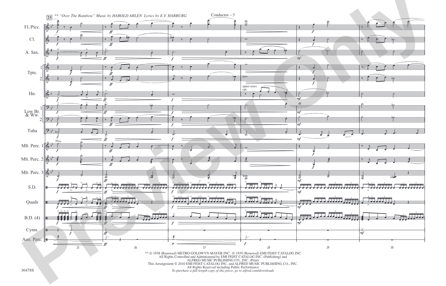 The Wizard of Oz Meets The Wiz, Part 3: Marching Band Conductor Score & Parts