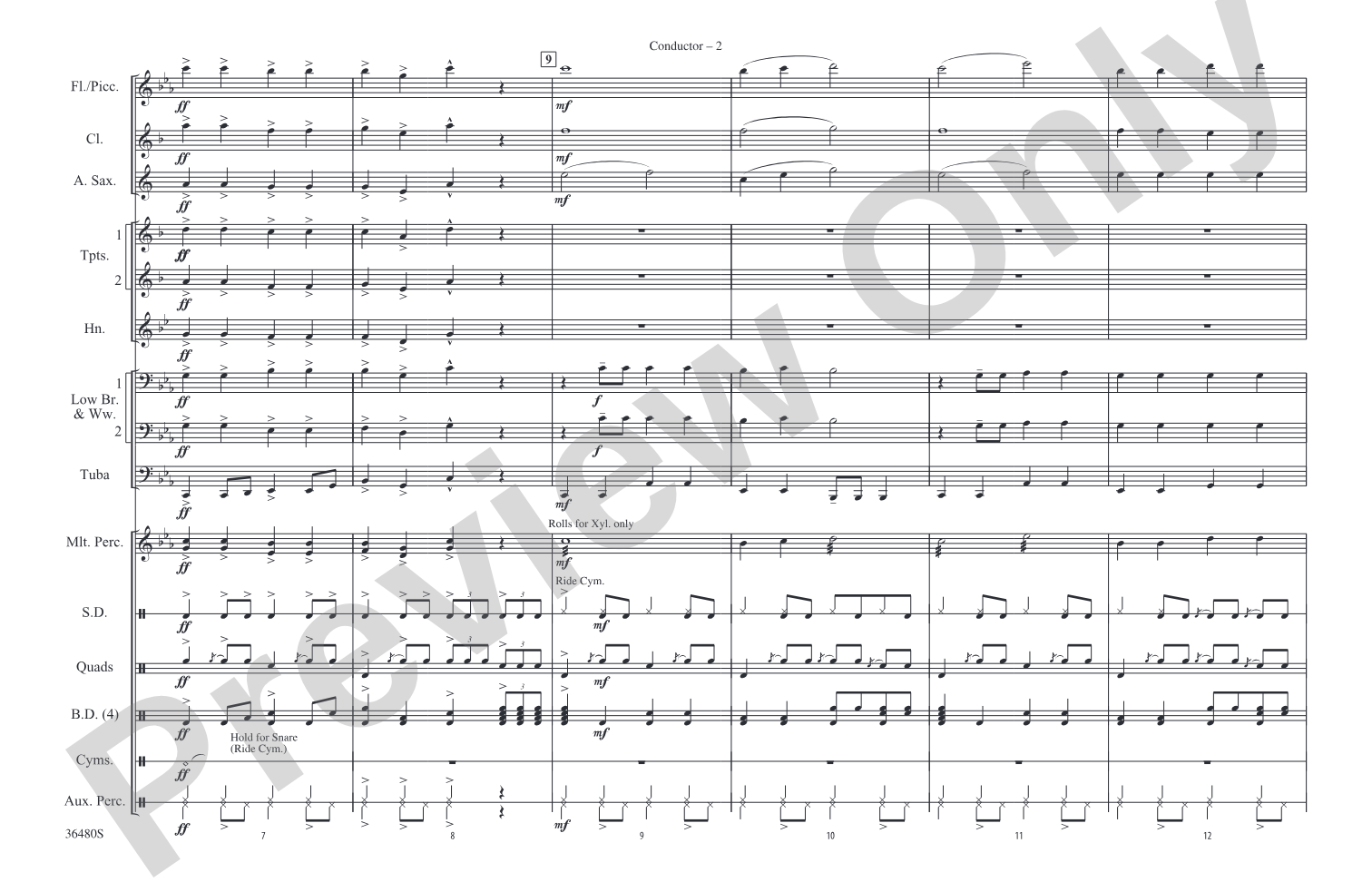 Holiday: Marching Band Conductor Score & Parts