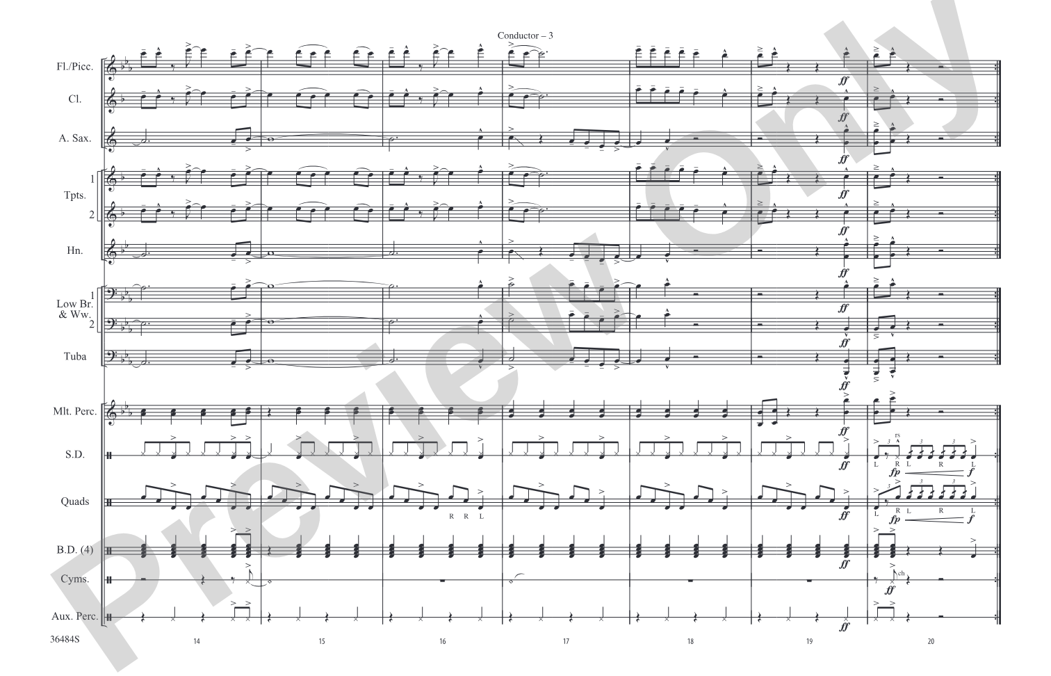 Detroit Rock City: Marching Band Conductor Score & Parts