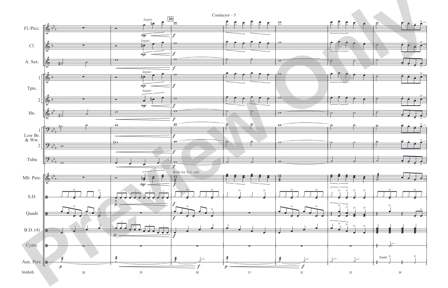 Detroit Rock City: Marching Band Conductor Score & Parts