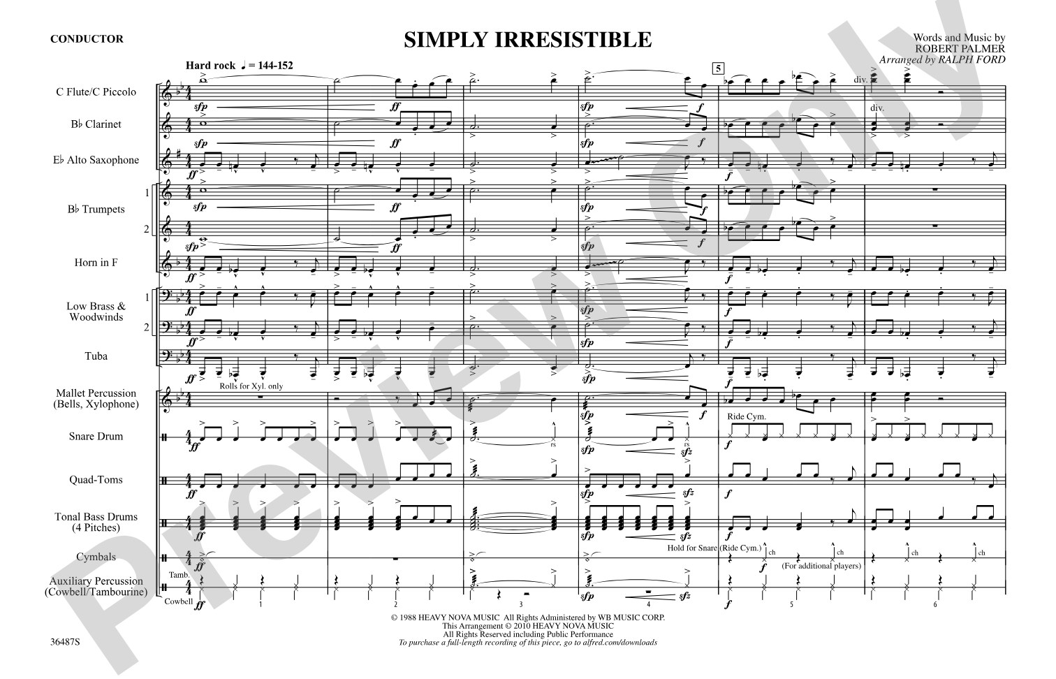 Simply Irresistible: Marching Band Conductor Score & Parts