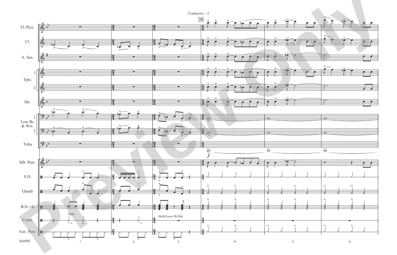 Black Dog: Marching Band Conductor Score & Parts