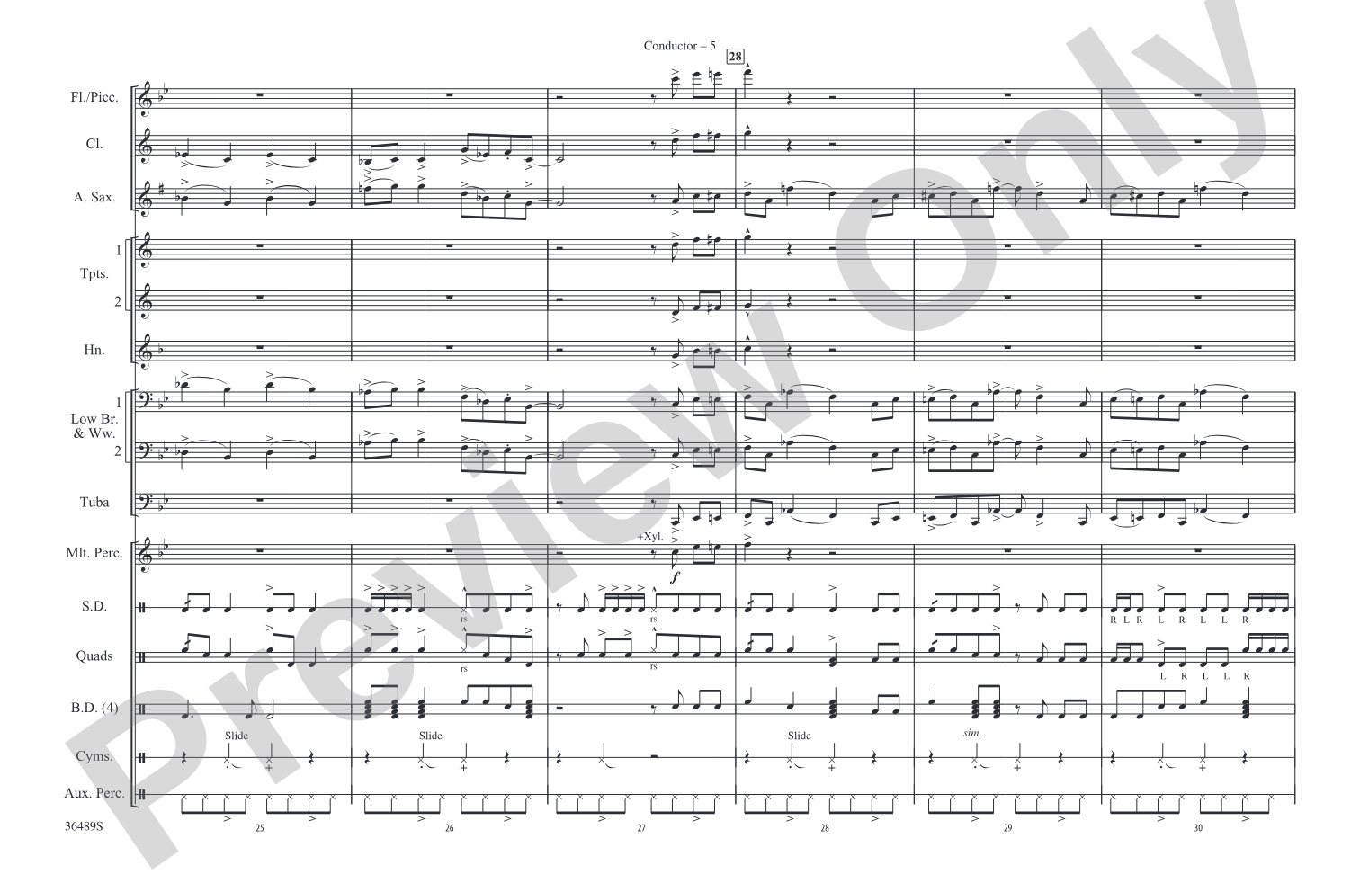 Black Dog: Marching Band Conductor Score & Parts