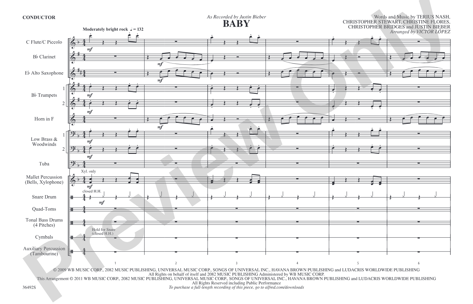 Baby: Marching Band Conductor Score & Parts