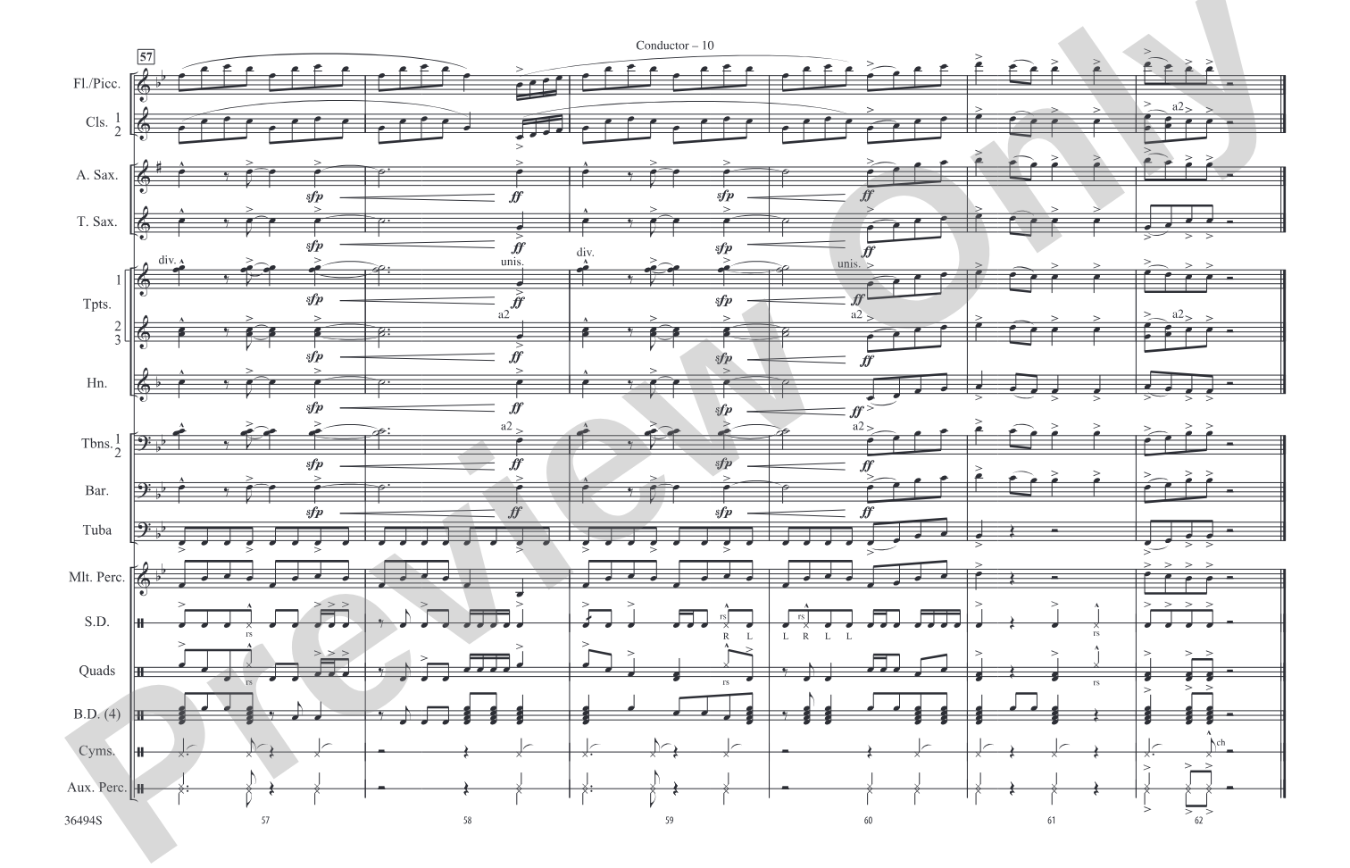 Teenage Dream: Marching Band Conductor Score & Parts