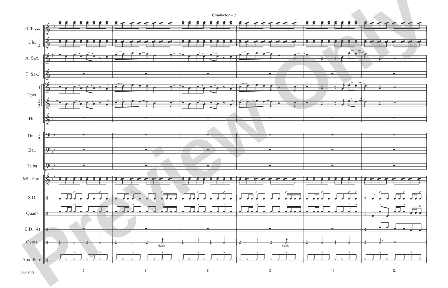 Teenage Dream: Marching Band Conductor Score & Parts