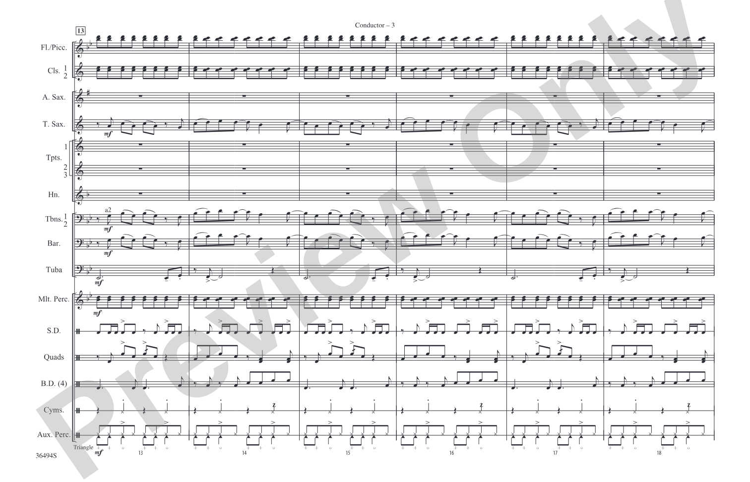 Teenage Dream: Marching Band Conductor Score & Parts