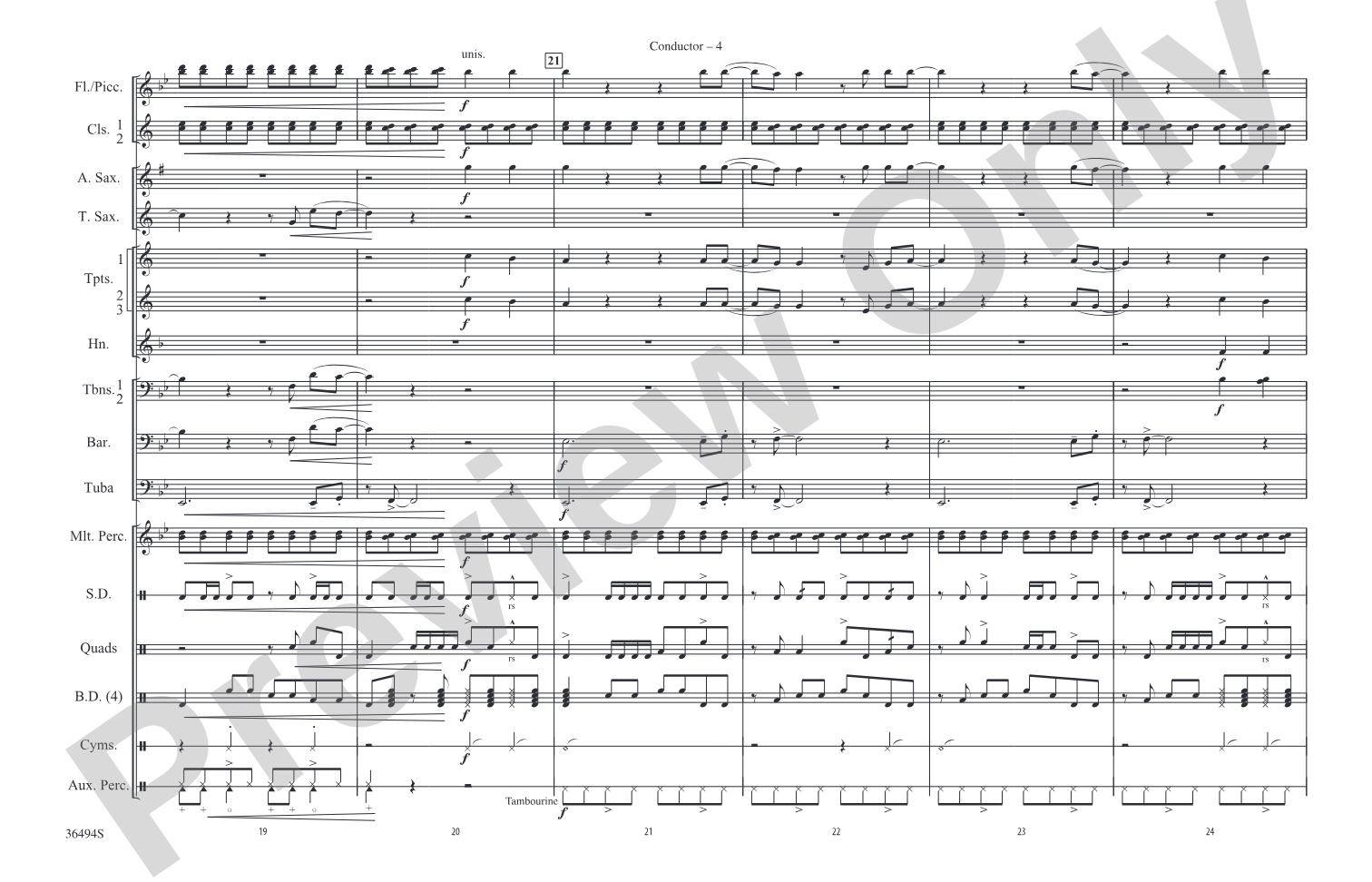 Teenage Dream: Marching Band Conductor Score & Parts