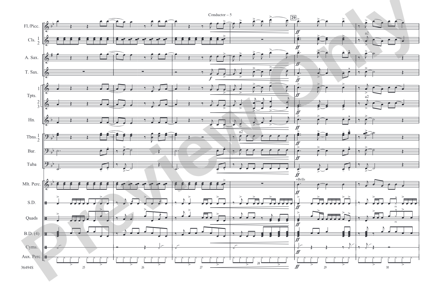 Teenage Dream: Marching Band Conductor Score & Parts