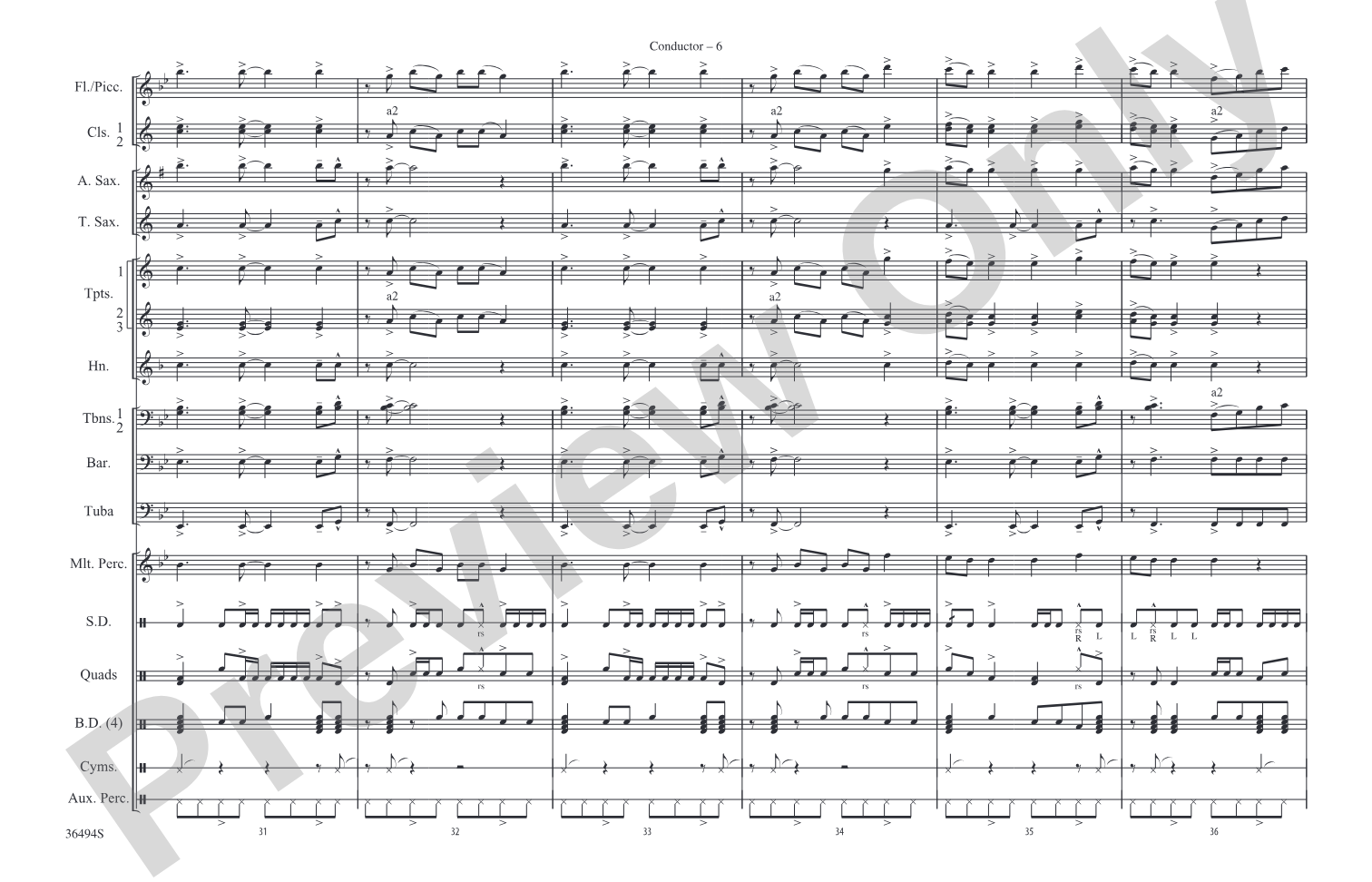 Teenage Dream: Marching Band Conductor Score & Parts