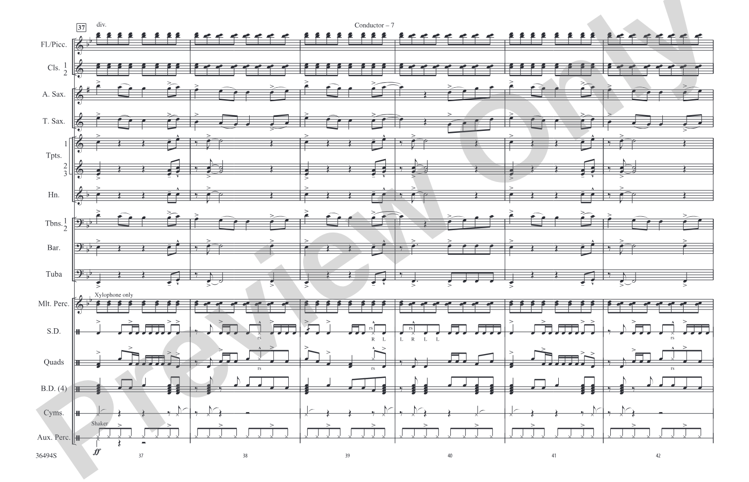 Teenage Dream: Marching Band Conductor Score & Parts