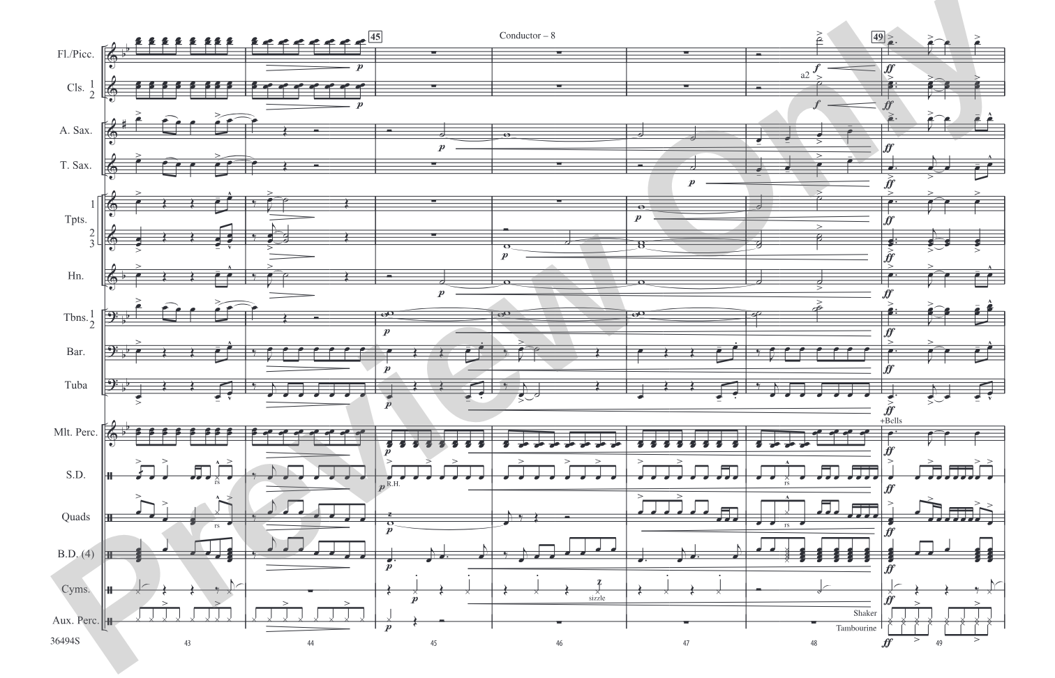 Teenage Dream: Marching Band Conductor Score & Parts