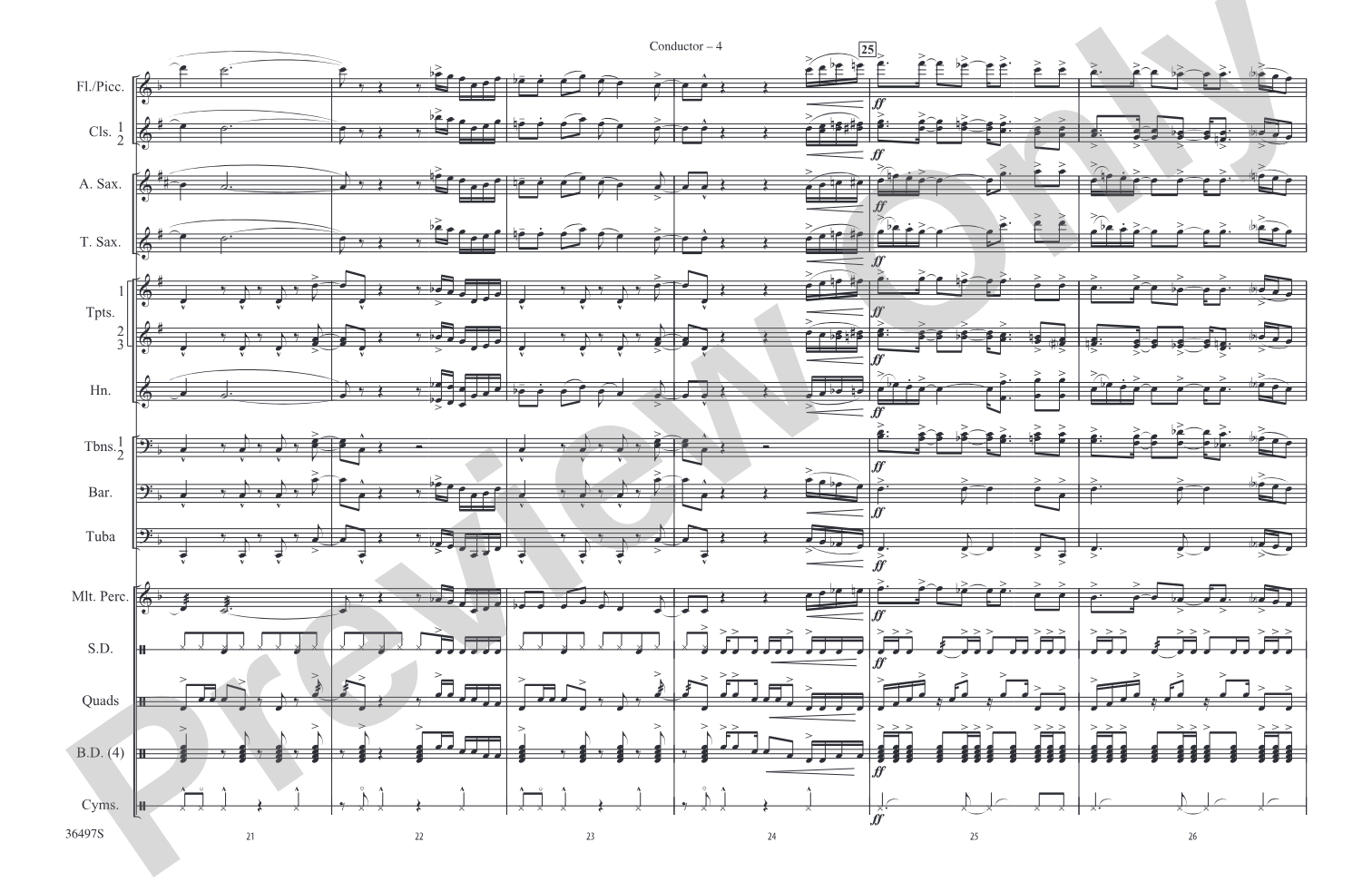 Kashmir: Marching Band Conductor Score & Parts