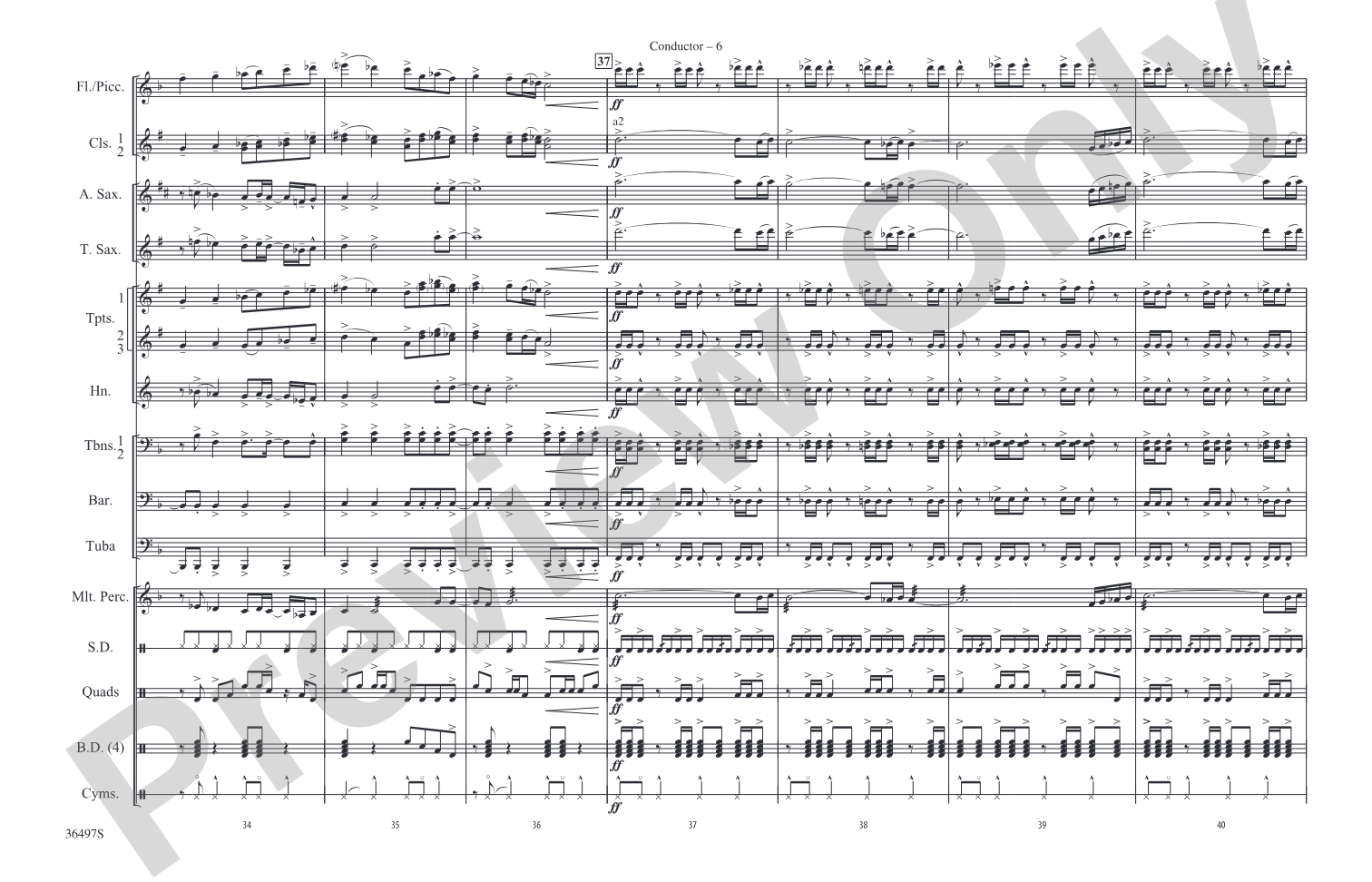 Kashmir: Marching Band Conductor Score & Parts