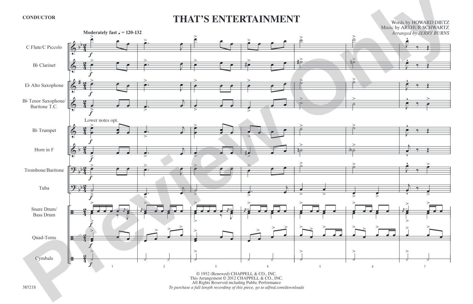 That's Entertainment: Marching Band Conductor Score & Parts