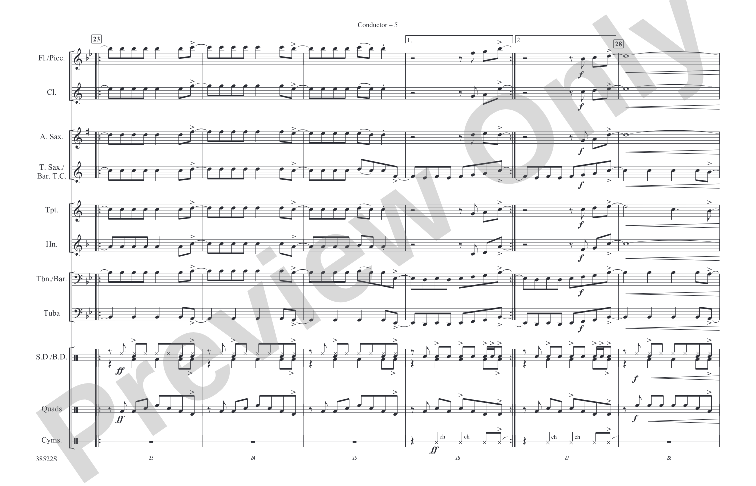 Any Way You Want It: Marching Band Conductor Score & Parts