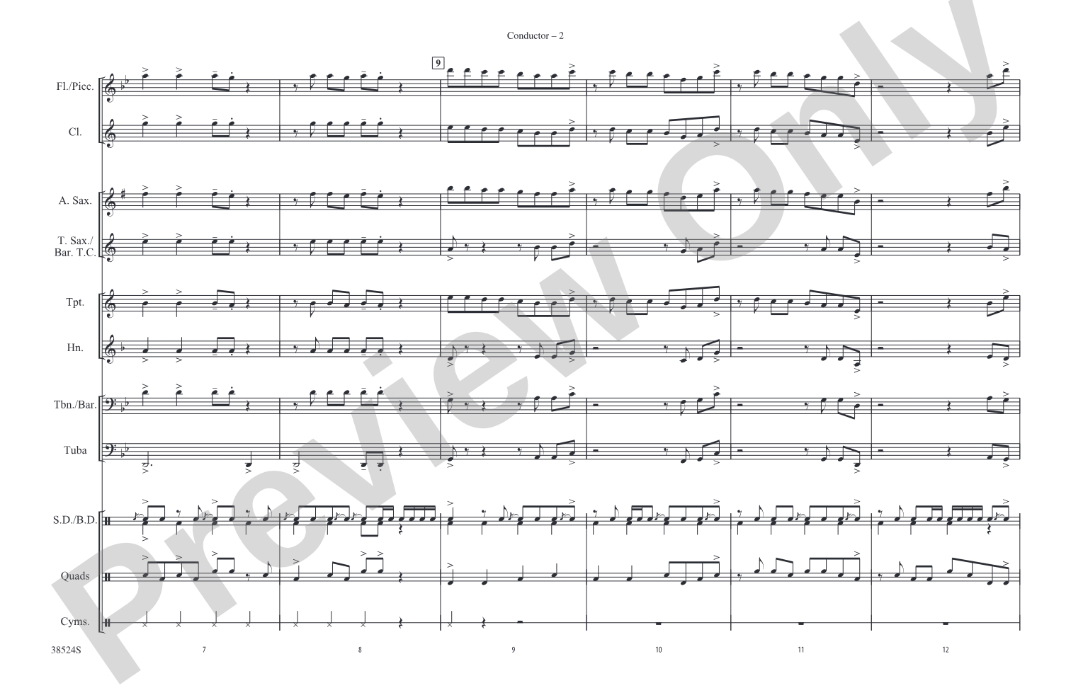 Grenade: Marching Band Conductor Score & Parts