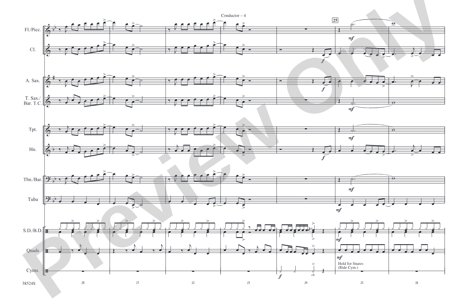 Grenade: Marching Band Conductor Score & Parts