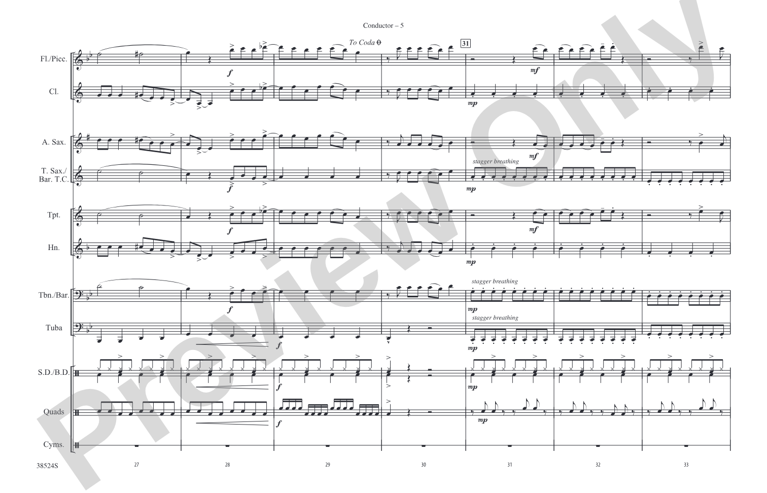 Grenade: Marching Band Conductor Score & Parts