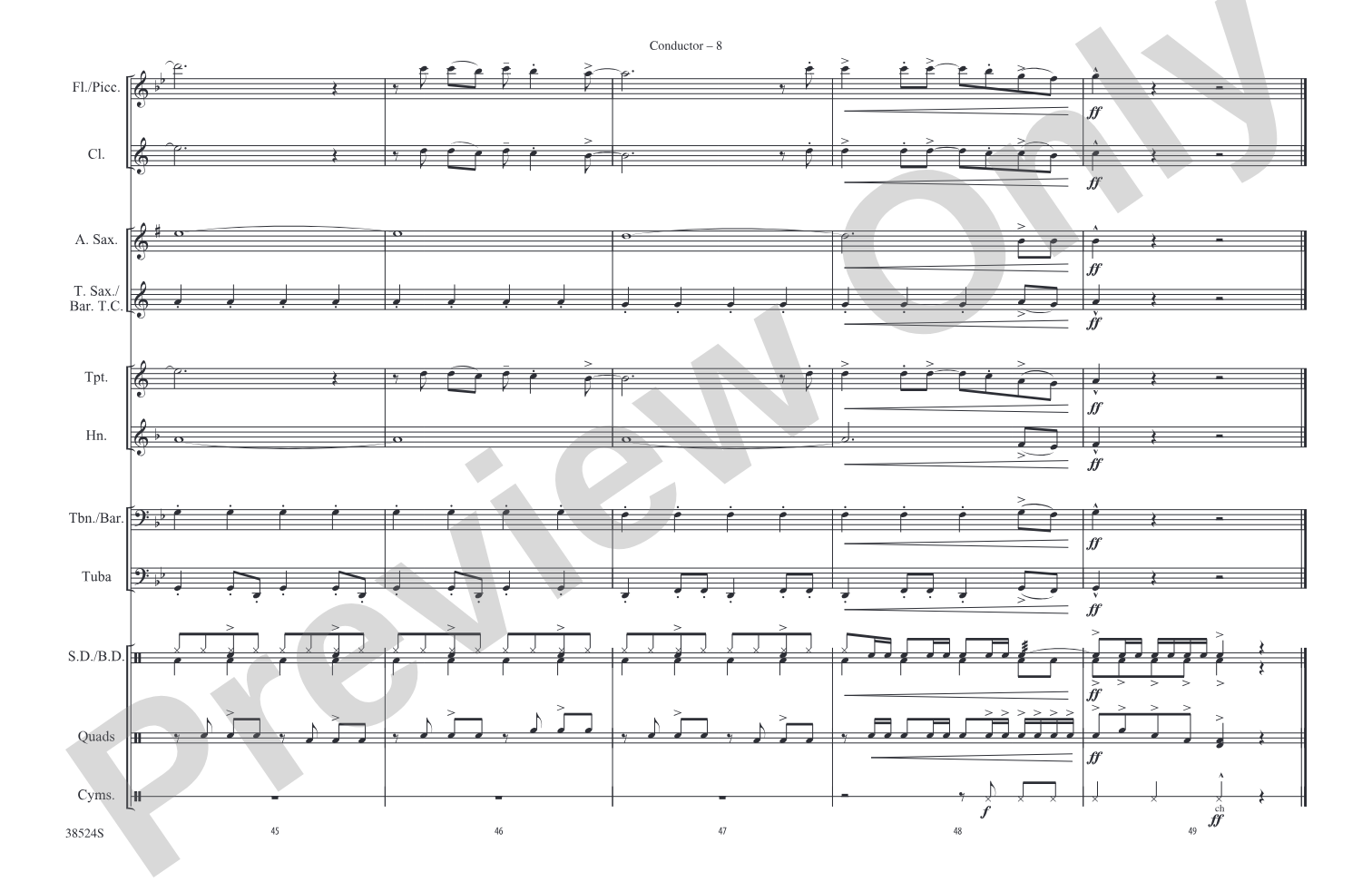 Grenade: Marching Band Conductor Score & Parts