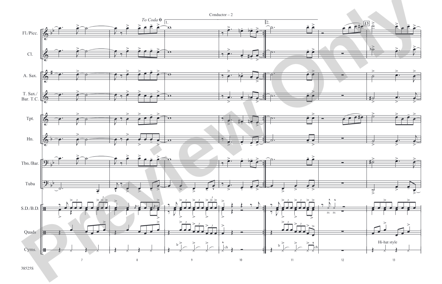 Birth of the Blues: Marching Band Conductor Score & Parts