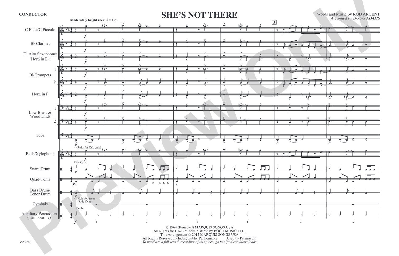 She's Not There: Score