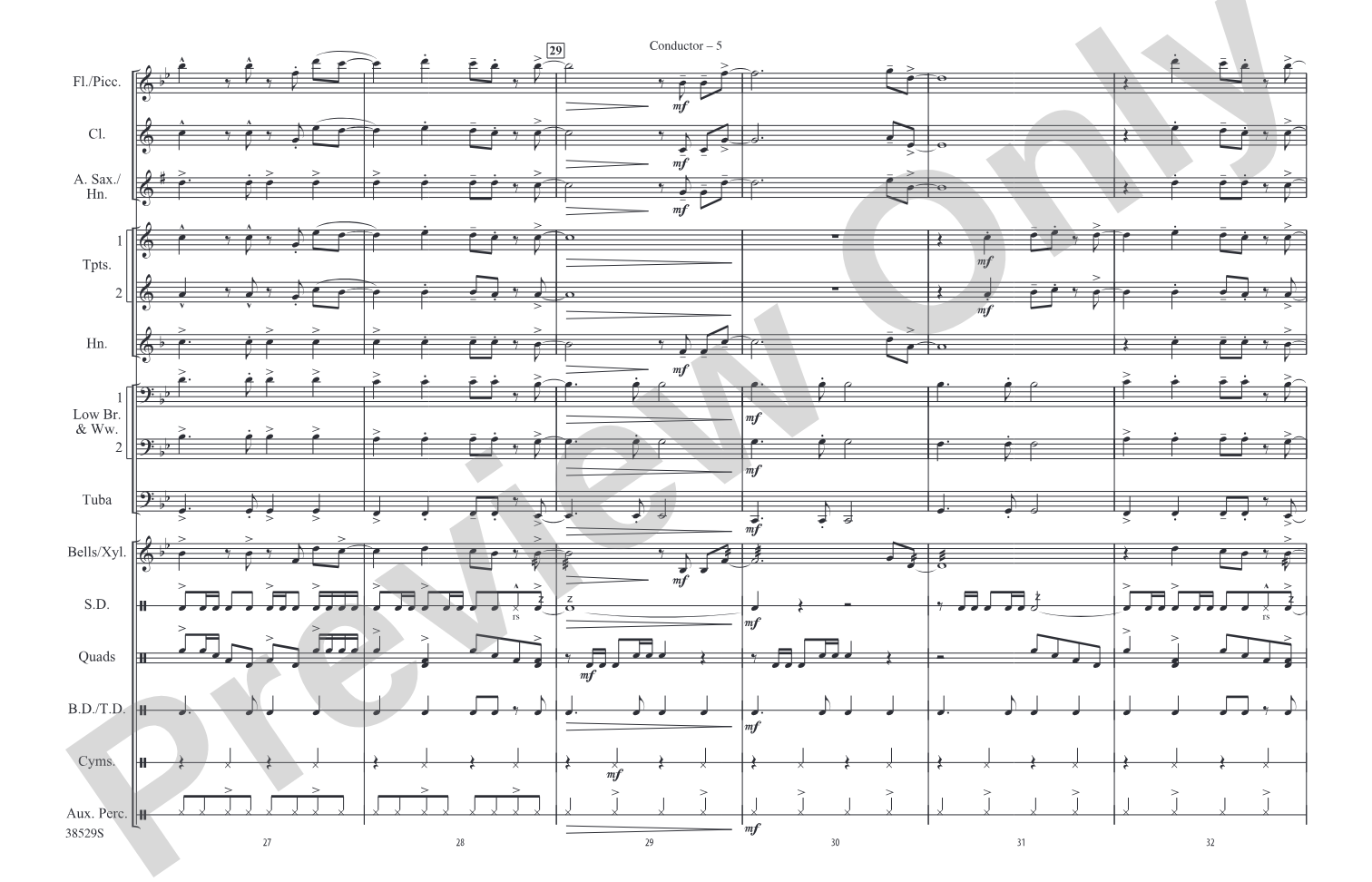 Last Friday Night (T.G.I.F.): Marching Band Conductor Score & Parts