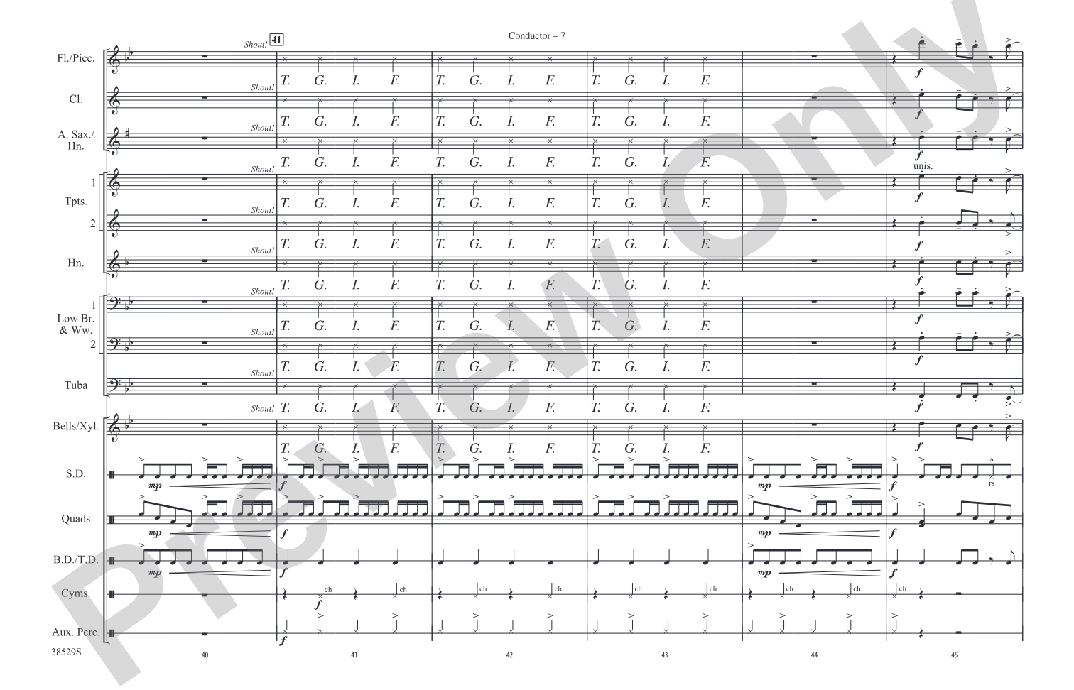 Last Friday Night (T.G.I.F.): Marching Band Conductor Score & Parts