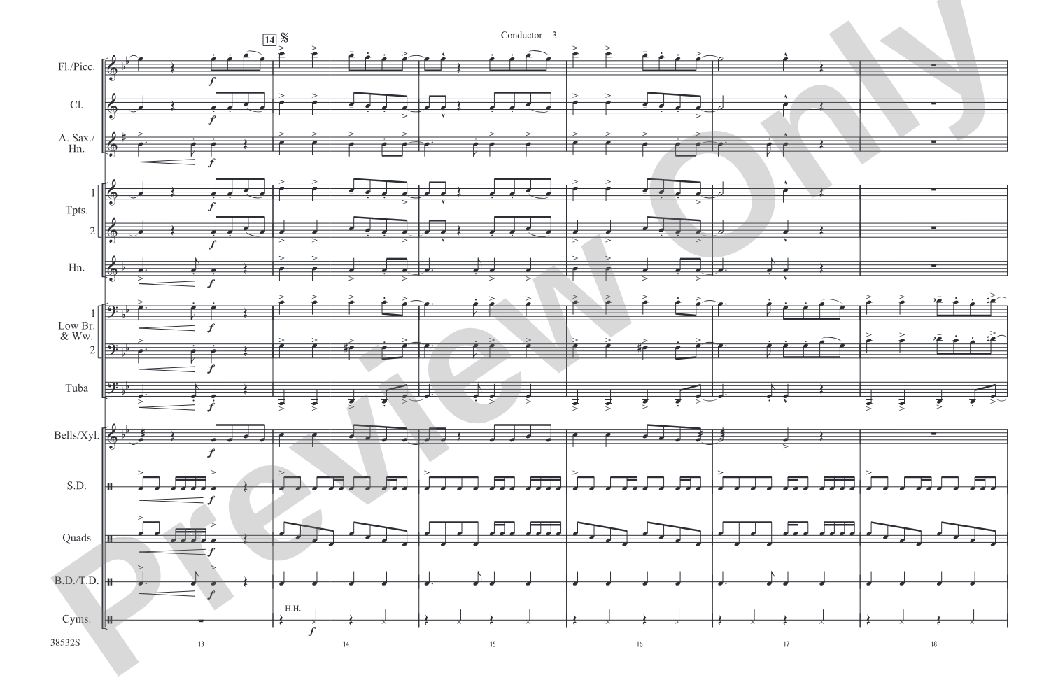 Hot Stuff: Marching Band Conductor Score & Parts