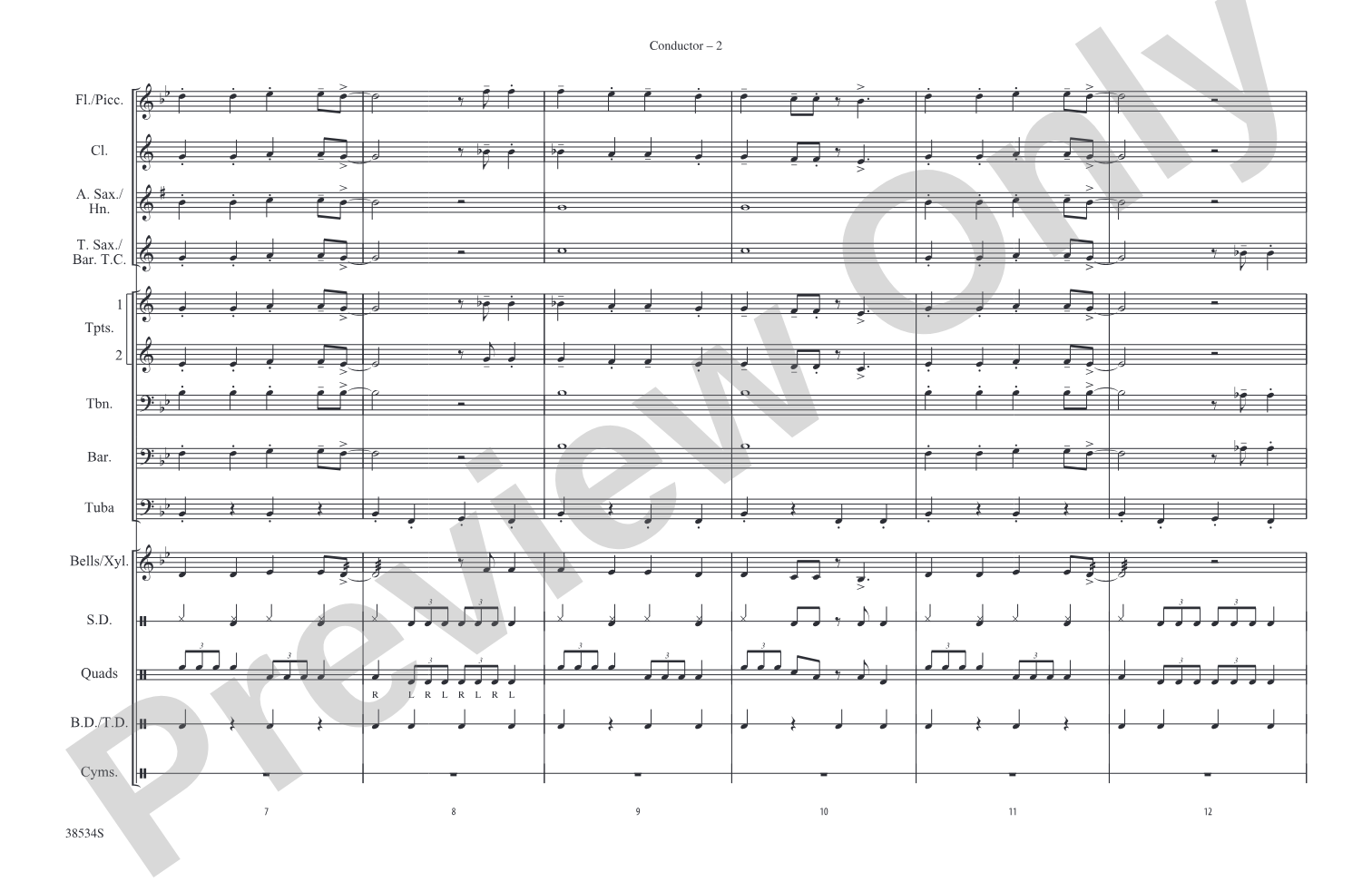 19th Nervous Breakdown: Marching Band Conductor Score & Parts