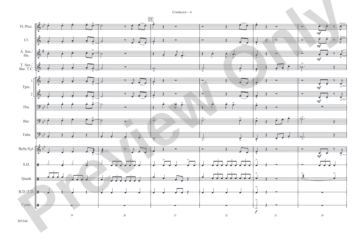 19th Nervous Breakdown: Marching Band Conductor Score & Parts