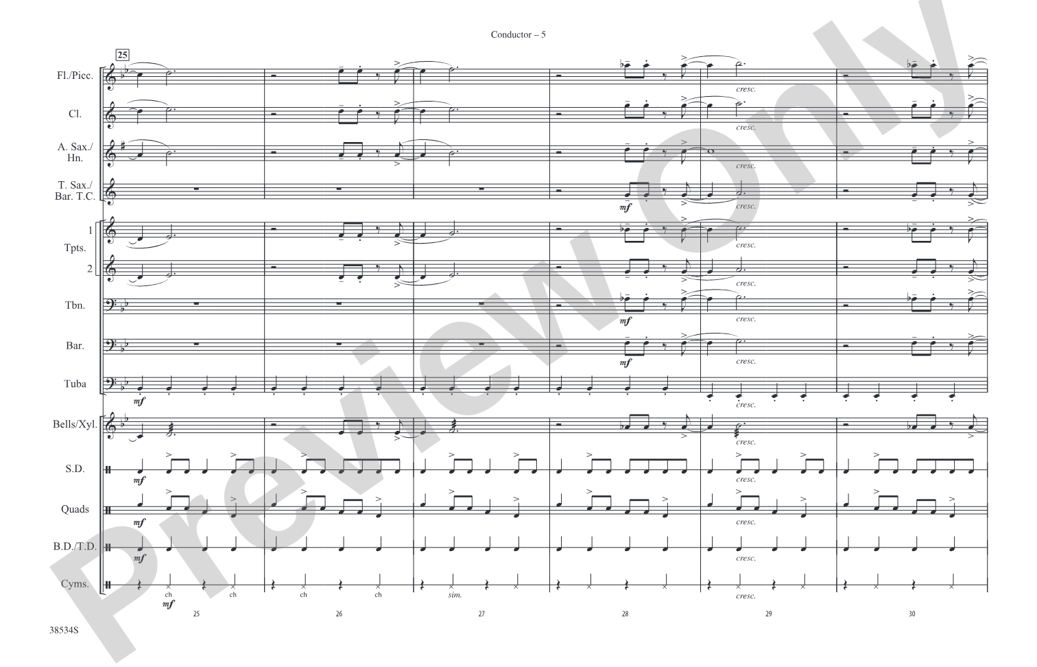 19th Nervous Breakdown: Marching Band Conductor Score & Parts