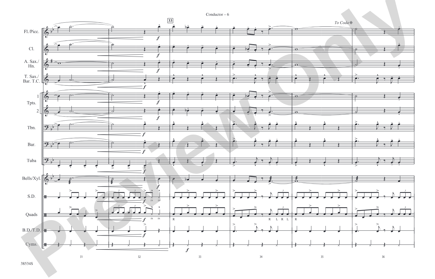 19th Nervous Breakdown: Marching Band Conductor Score & Parts