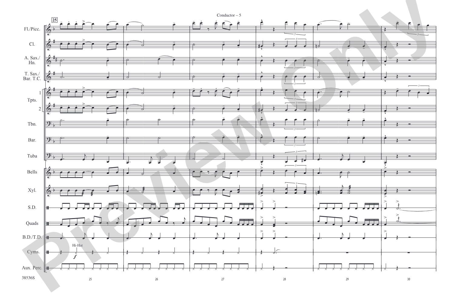 Dentist! / Suddenly, Seymour: Marching Band Conductor Score & Parts