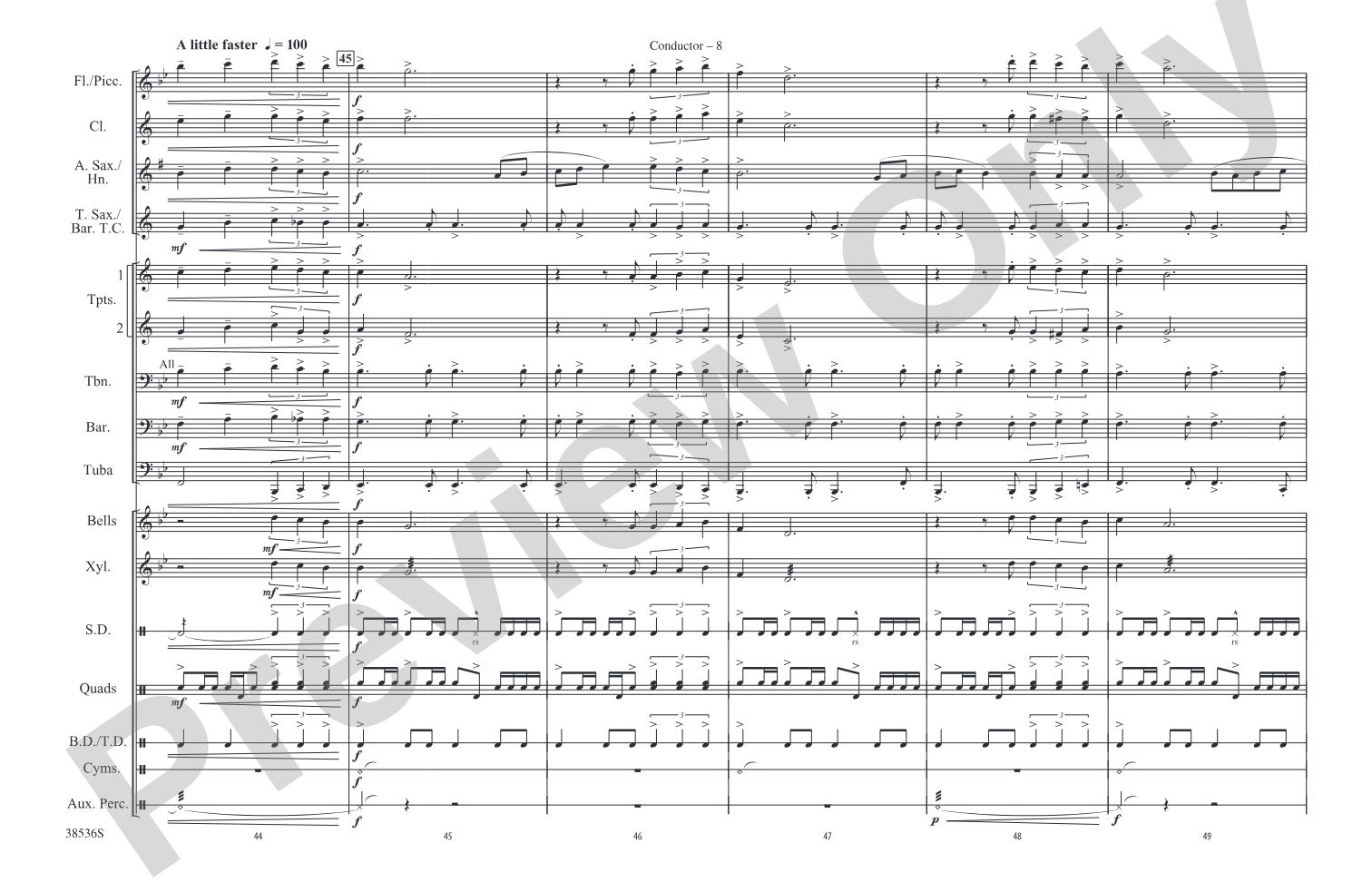 Dentist! / Suddenly, Seymour: Marching Band Conductor Score & Parts