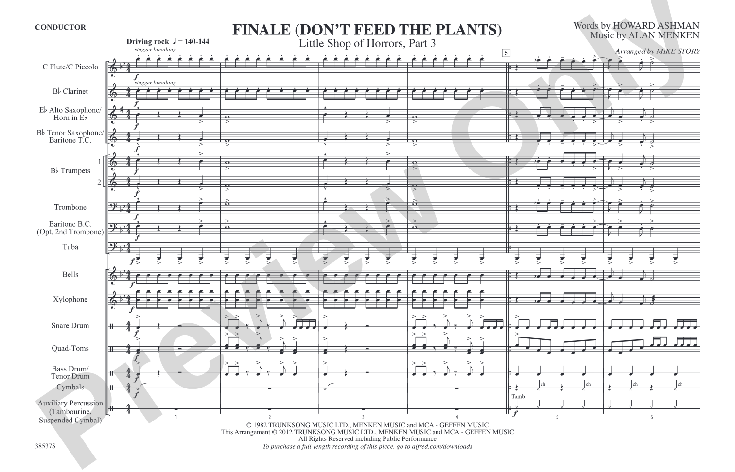 Finale (Don't Feed the Plants): Marching Band Conductor Score & Parts